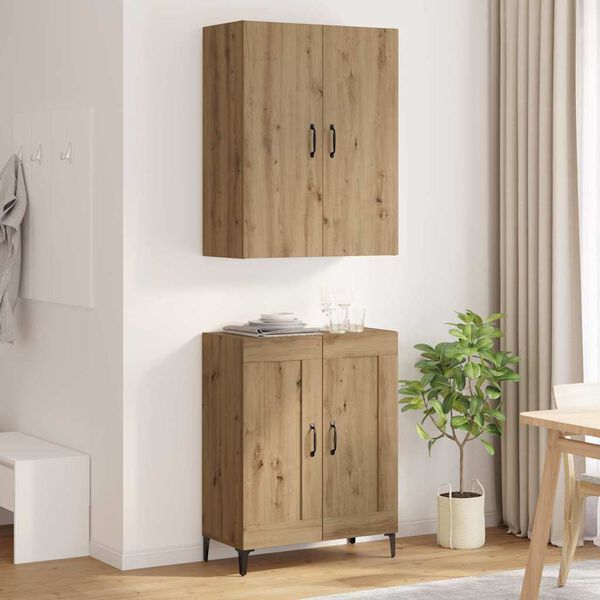 vidaXL Highboard Umjetnički hrast 69,5 x 34 x 180 cm Konstruirano drvo