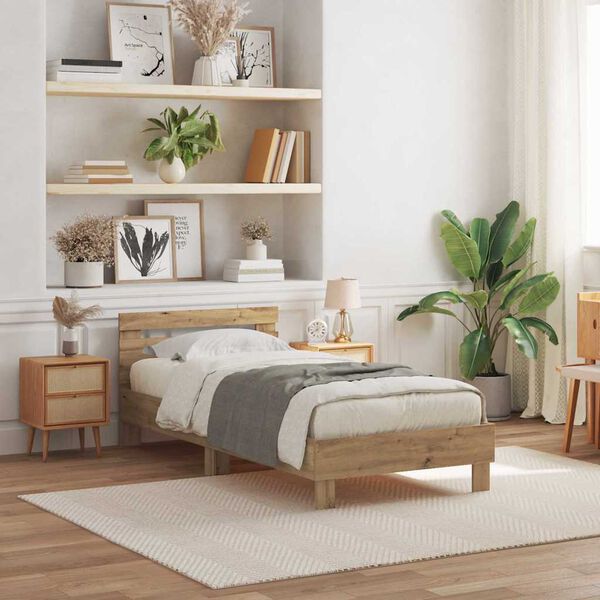 vidaXL Krevetna konstrukcija hrast artisan 90 x 200 cm