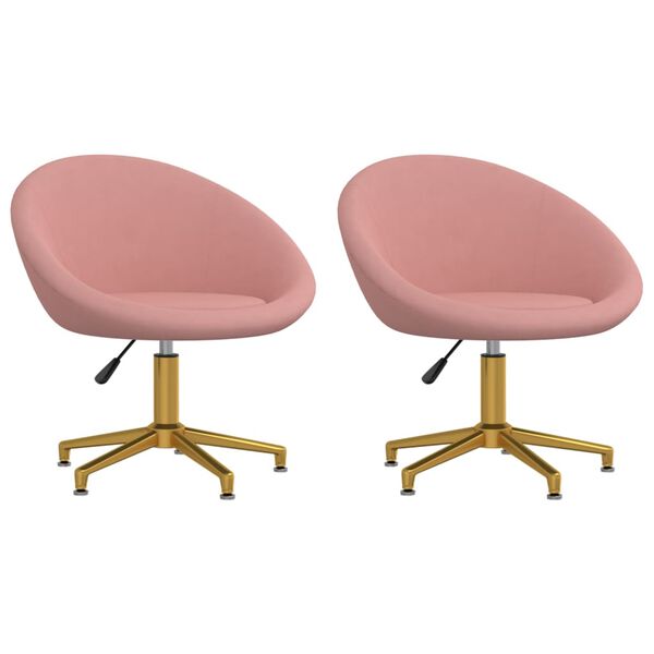 vidaXL Blagovaonske stolice 2 kom ružičaste bar&scaron;unaste