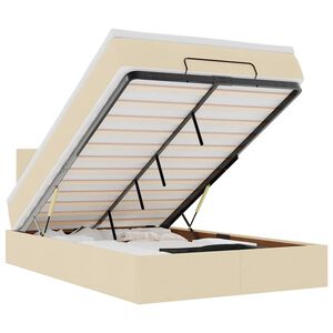 vidaXL Otomanski okvir kreveta s madraca krem 120x190 cm od tkanine