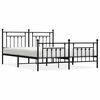 vidaXL Metalni okvir kreveta uzglavlje i podnožje crni 183x213 cm