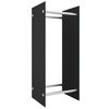 vidaXL Stalak za drva za ogrjev crni 40 x 35 x 100 cm kaljeno staklo