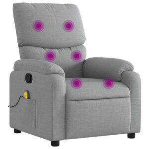vidaXL Masažna fotelja za odmor, svijetlo siva tkanina