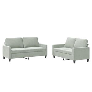 vidaXL 2-dijelni set sofa s jastucima svjetlosivi bar&scaron;unasti