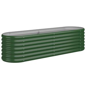 vidaXL Povi&scaron;ena vrtna gredica od pocinčanog čelika 152 x 40 x 36 cm zelena
