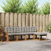 vidaXL Set vanjskih sofa s jastukom 5 pcs Prirodna i svijetlo siva