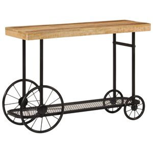 vidaXL Konzolni stol 112x36x76 cm Puno drvo Mango i željezo