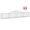 vidaXL Lučne gabionske ko&scaron;are 3 kom 300x30x40/60 cm pocinčano željezo