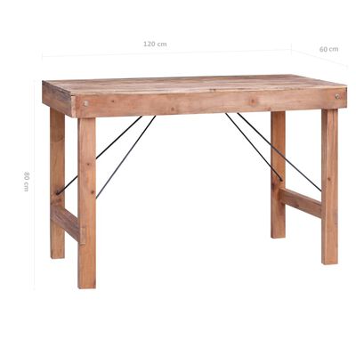 vidaXL Blagovaonski stol 120 x 60 x 80 cm od masivnog obnovljenog drva