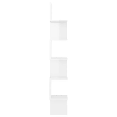 vidaXL Zidne kutne police visoki sjaj bijele 20 x 20 x 127,5 cm drvene