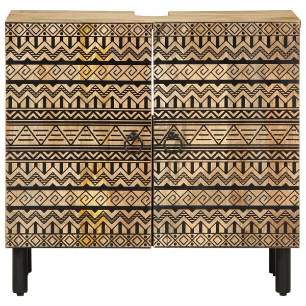 vidaXL Kupaonski ormarić za umivaonik crni 62x33x58 cm od drva manga