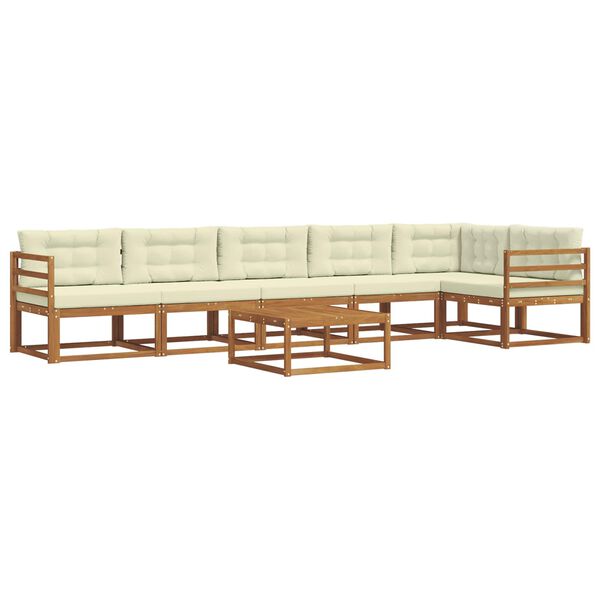 vidaXL Set vanjskih sofa s jastukom 7 pcs Prirodna i krem