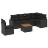 vidaXL 7-dijelni set vrtnih sofa od poliratana s jastucima crni