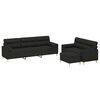 vidaXL 3-dijelni set sofa s jastucima crni od tkanine