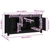 vidaXL TV ormarić crni 103 x 36,5 x 52 cm od masivne borovine