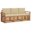 vidaXL Setovi sofa 3 kom. Prirodna i bež Čvrsto drvo akacije