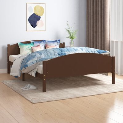vidaXL Okvir za krevet od masivne borovine tamnosmeđi 160 x 200 cm