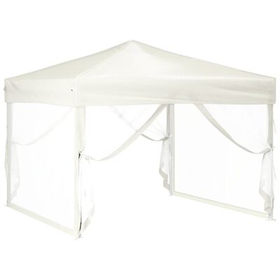 vidaXL Sklopivi šator za zabave s bočnim zidovima 3 x 3 m krem