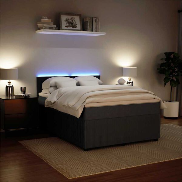 vidaXL Krevet s oprugama i madracem tamnosivi 140x200 cm bar&scaron;unasti