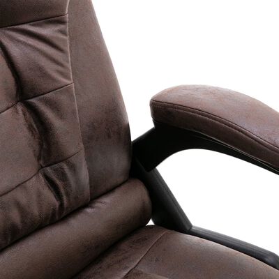 vidaXL Uredska stolica od umjetne brušene kože tamnosmeđa