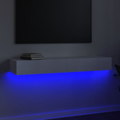 vidaXL TV ormarić s LED svjetlima visoki sjaj bijeli 120x35x15,5 cm