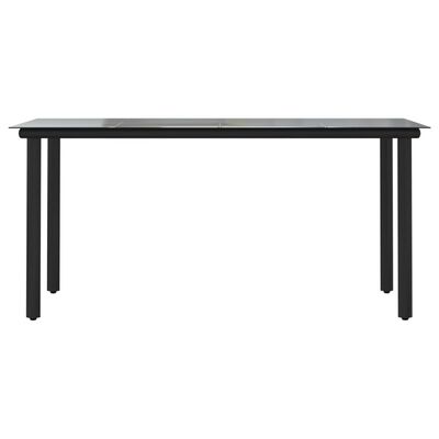 vidaXL Vrtni blagovaonski stol crni 160x80x74 cm od čelika i stakla
