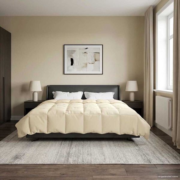 vidaXL Ljetni pokrivač &Scaron;onerisan Krema 240 x 260 cm Mikrovlakna