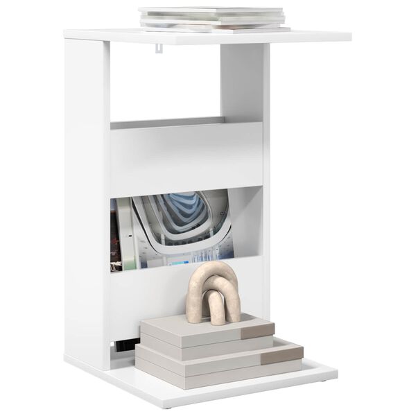 vidaXL Bocni stol Bijelo 40 x 35 x 60,5 cm Konstruirano drvo