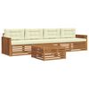 vidaXL Set vanjskih sofa s jastukom 5 pcs Prirodna i krem