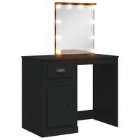vidaXL Toaletni stolić s LED svjetlima crni 90 x 42 x 132,5 cm