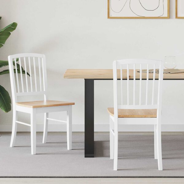 vidaXL Trpezarijske stolice 2 pcs Bijelo 50 x 52,5 x 91 cm