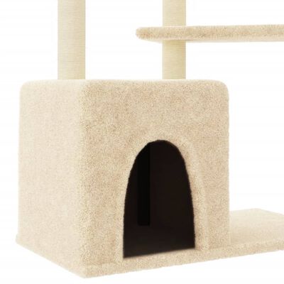 vidaXL Penjalica za mačke sa stupovima za grebanje krem 107,5 cm