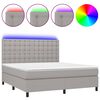 vidaXL Krevet box spring s madracem LED svjetlosivi 160x200 cm tkanina