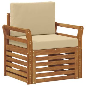 vidaXL Set vanjskih sofa Čvrsto drvo akacije i poliester Prirodna