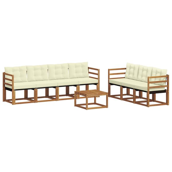 vidaXL Set vanjskih sofa s jastukom 8 pcs Prirodna i krem