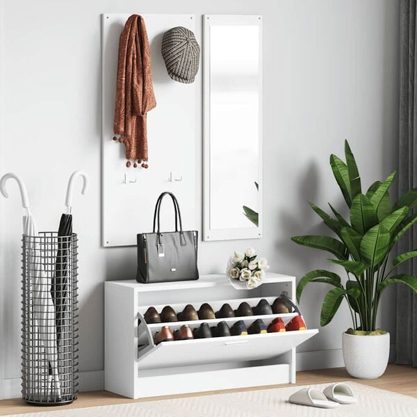 vidaXL 3-u-1 set ormarića za cipele bijeli od konstruiranog drva