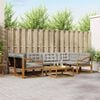 vidaXL Set vanjskih sofa s jastukom 7 pcs Prirodna i svijetlo siva