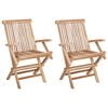 vidaXL Sklopiva Vrtna Stolica 2 pcs Prirodna Čvrsto teak drvo
