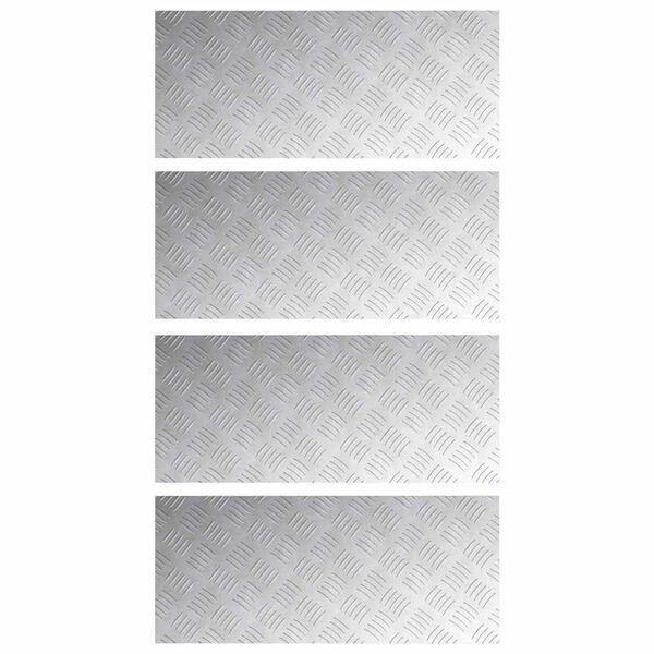 vidaXL Stepenica Pravokutni 4 pcs Srebrno 70 x 30 cm Aluminij