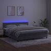 vidaXL Krevet box spring s madracem LED svjetlosivi 180x200 cm bar&scaron;un