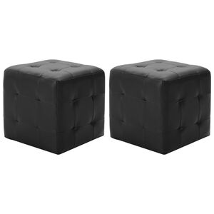 vidaXL Tabure 2 kom crni 30 x 30 x 30 cm od umjetne kože