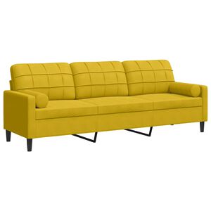 vidaXL Trosjed s ukrasnim jastucima žuti 210 cm bar&scaron;unasti