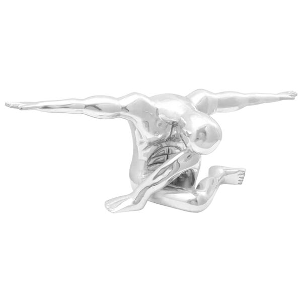 vidaXL Skulptura Srebrno 91,5 x 32 x 33 cm Aluminij