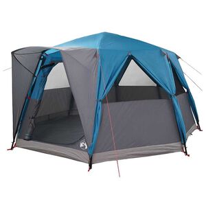 vidaXL &Scaron;ator za 6 osoba s krovom s pohranom Plava 425 x 396 x 222 cm