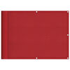 vidaXL Balkonska pregrada crvena 75x1000 cm 100% poliester Oxford