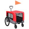vidaXL 2-u-1 prikolica za bicikl i kolica za ljubimce crveno-siva