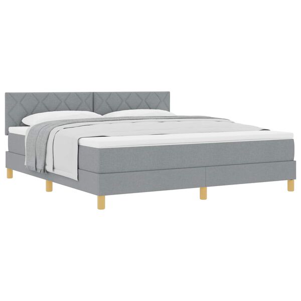 vidaXL Krevet s opruga kutije Svijetlo siva 180 x 200 cm tkanina