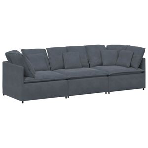 vidaXL Modularna sofa s jastucima, bar&scaron;unasta, tamno siva