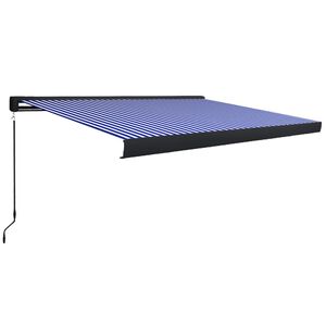 vidaXL Kazetna tenda na ručno uvlačenje 400 x 300 cm plavo-bijela