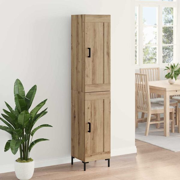 vidaXL Highboard Umjetnički hrast 34,5 x 34 x 180 cm Konstruirano drvo
